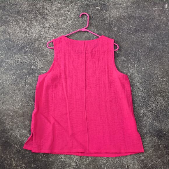 Habitat Tank Top Womens M Pink Sleeveless Textured Rayon Blend Lightweight - Picture 3 of 8